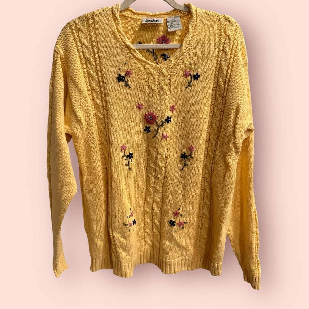 Vintage Northern Reflections Cottagecore Floral Embroidered Sweater